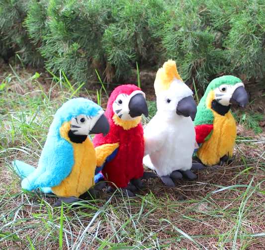 These parrots look lifelike 栩栩如生的鸚鵡