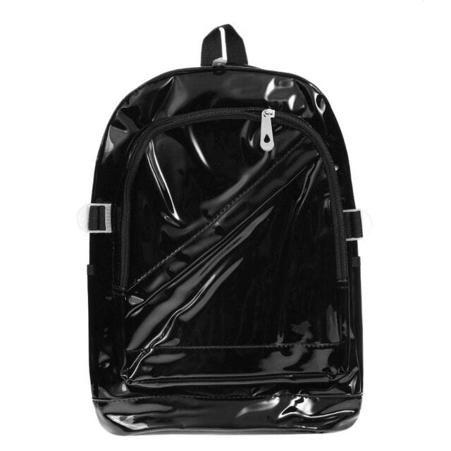 Fashion Transparent Backpack Waterproof PVC Clear Plastic Daily Backpack Mini Teenager Girls Notebook School Bag 時尚透明PVC迷你防水背包