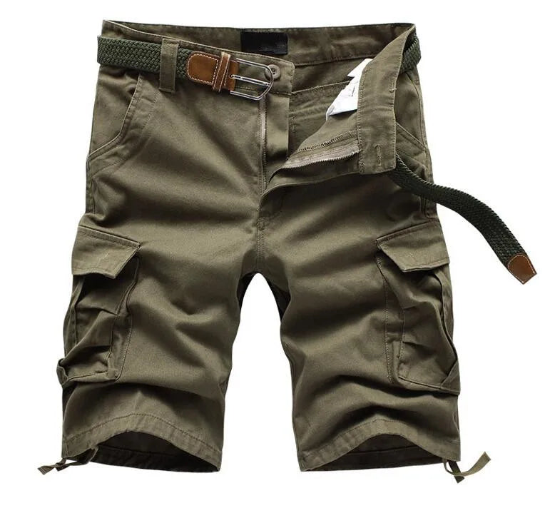 2025 Summer Men's Baggy Multi Pocket Cotton Pants (No Belt) 2025夏季男士寬鬆多口袋純棉短褲無腰帶