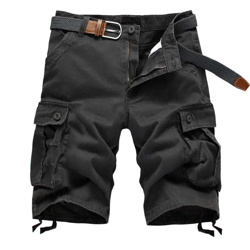 2025 Summer Men's Baggy Multi Pocket Cotton Pants (No Belt) 2025夏季男士寬鬆多口袋純棉短褲無腰帶