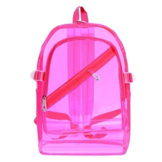 Fashion Transparent Backpack Waterproof PVC Clear Plastic Daily Backpack Mini Teenager Girls Notebook School Bag 時尚透明PVC迷你防水背包