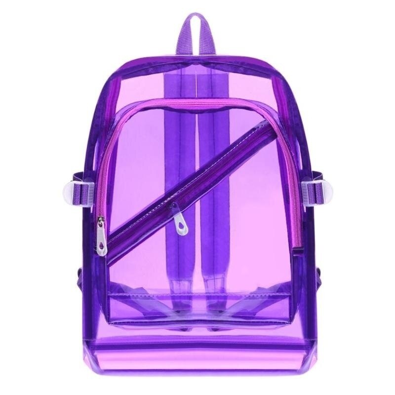 Fashion Transparent Backpack Waterproof PVC Clear Plastic Daily Backpack Mini Teenager Girls Notebook School Bag 時尚透明PVC迷你防水背包