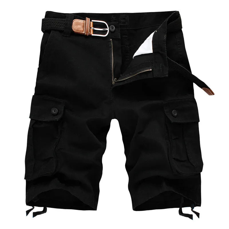 2025 Summer Men's Baggy Multi Pocket Cotton Pants (No Belt) 2025夏季男士寬鬆多口袋純棉短褲無腰帶