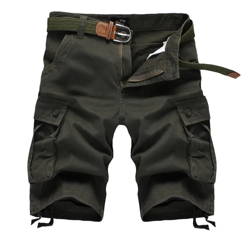 2025 Summer Men's Baggy Multi Pocket Cotton Pants (No Belt) 2025夏季男士寬鬆多口袋純棉短褲無腰帶