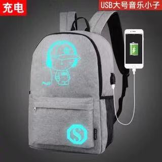 Anime Fashion USB Charge School Backpack Music Luminous Schoolbag For Teenagers Daypack Waterproof Book Bag 時款動漫 USB 充電夜光防水書包