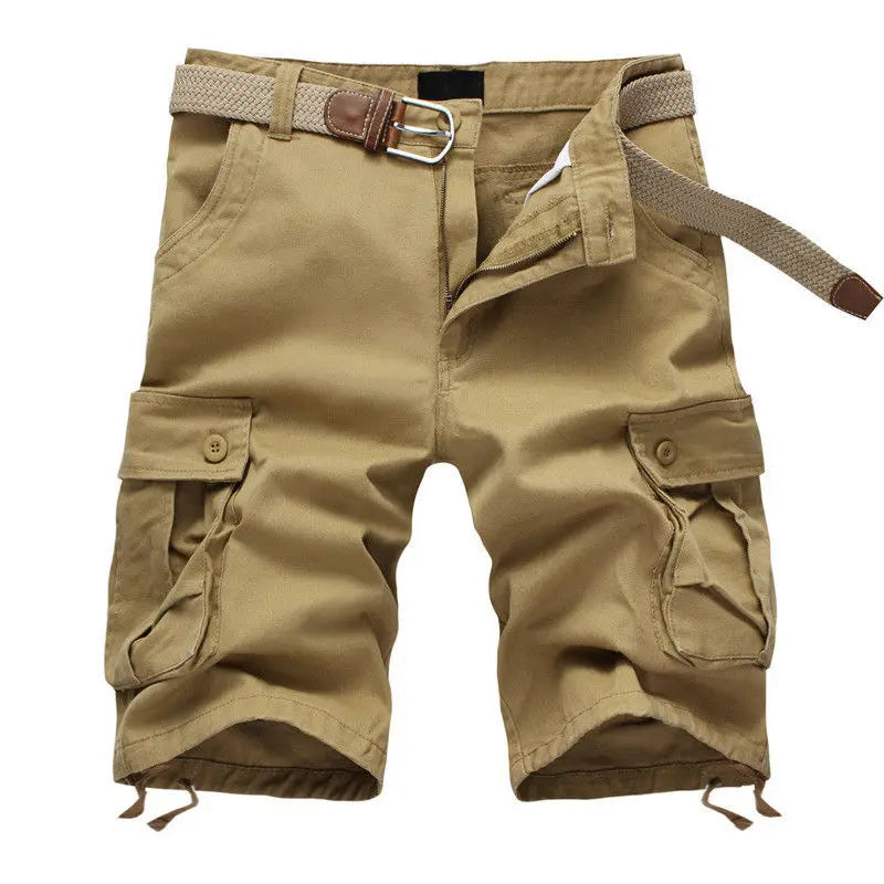 2025 Summer Men's Baggy Multi Pocket Cotton Pants (No Belt) 2025夏季男士寬鬆多口袋純棉短褲無腰帶