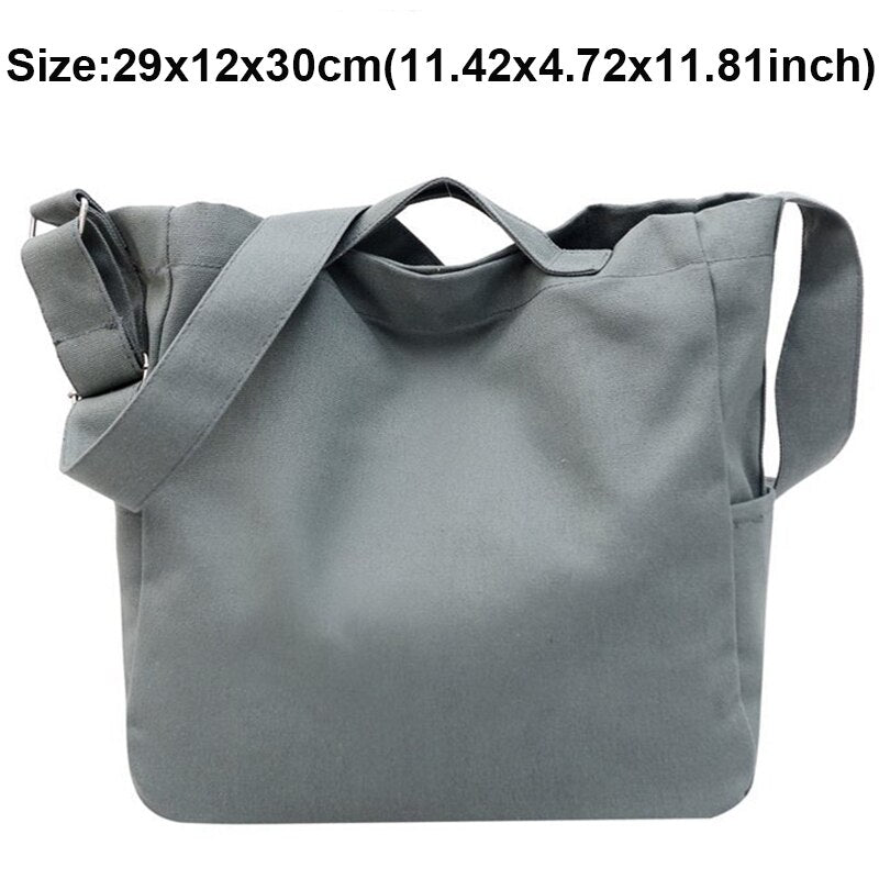Women Handbags Big Capacity Shoulder Bags Black/Khaki/White/Gray Solid Color Canvas Bags Large Tote Unisex Girls Boys School Bag 女士大容量單肩手提包