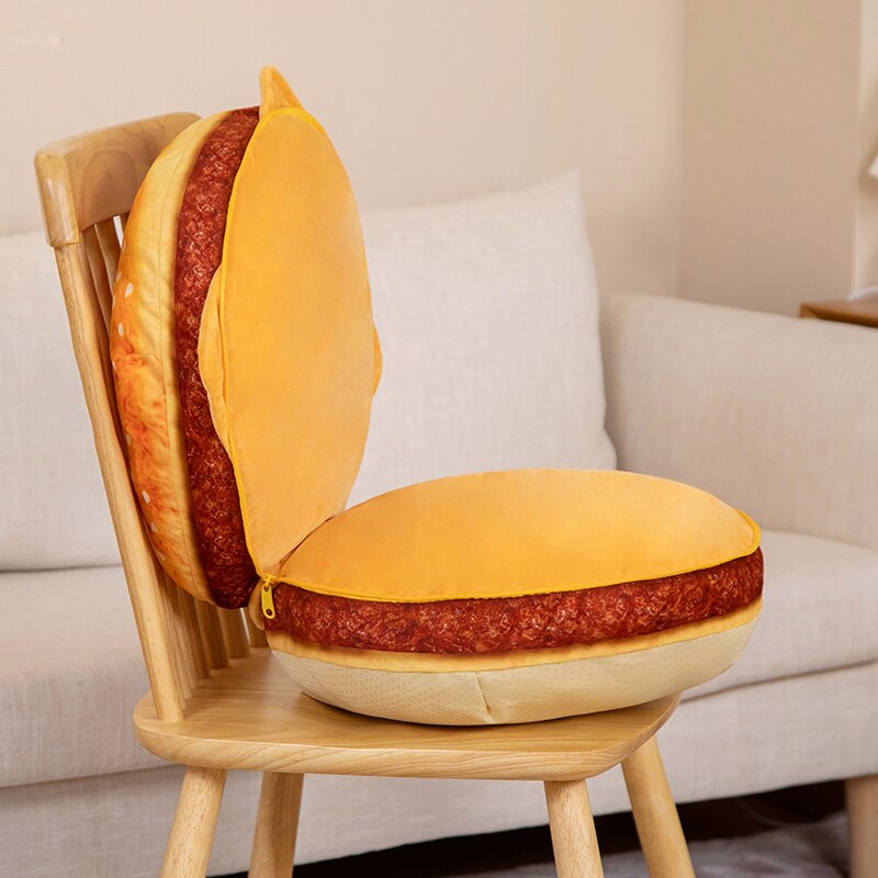 Funny 1pc 40cm Nice Simualtion Plush Food Bread Toast Hamburger Pillow Stuffed Food Toys Home Sofa Floor Cushion 精美仿真毛絨 40 厘米漢堡包枕頭及沙發座墊