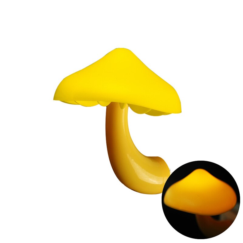 LED Night Lights Mushroom Shape Wall Lamps Automatic Sensor Socket Lamp Light-control Sensor Bedroom Decor Lighting EU US Plug LED蘑菇形自動感應小夜燈