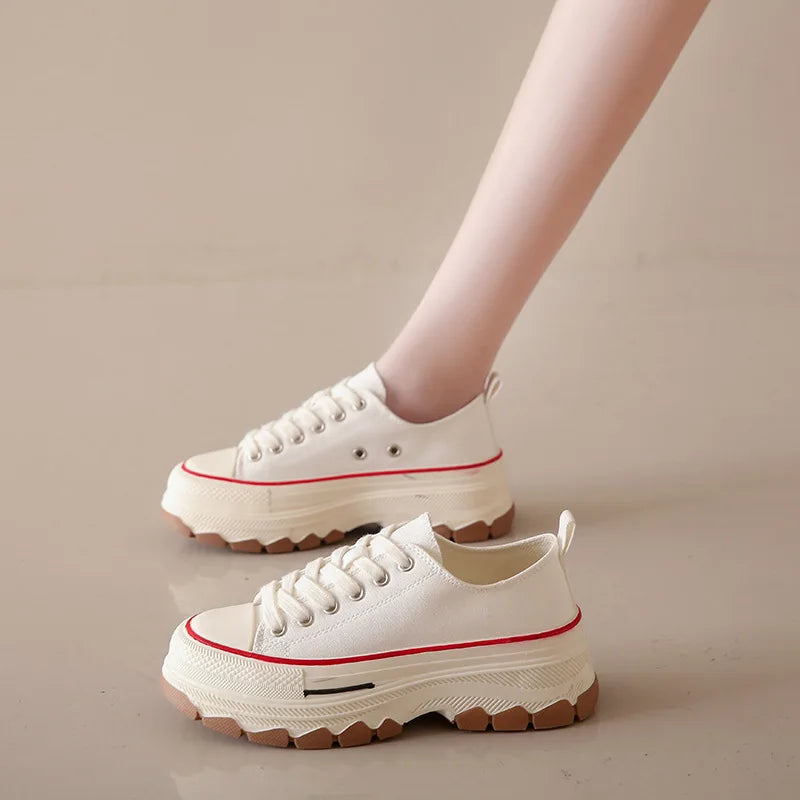 Canvas Womens High Platform Breathable Sneakers 新款女裝透氣休閒帆布鞋