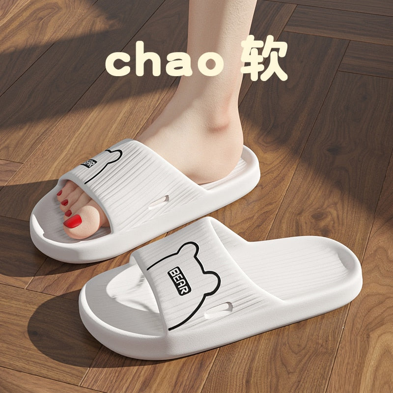 Graffiti Women Slippers Summer Slide Cartoon Shoes EVA Outdoor Women Slides Soft Thick Soled Non-slip Pool Indoor Home Slippers 塗鴉夏季女裝軟厚底防滑拖鞋