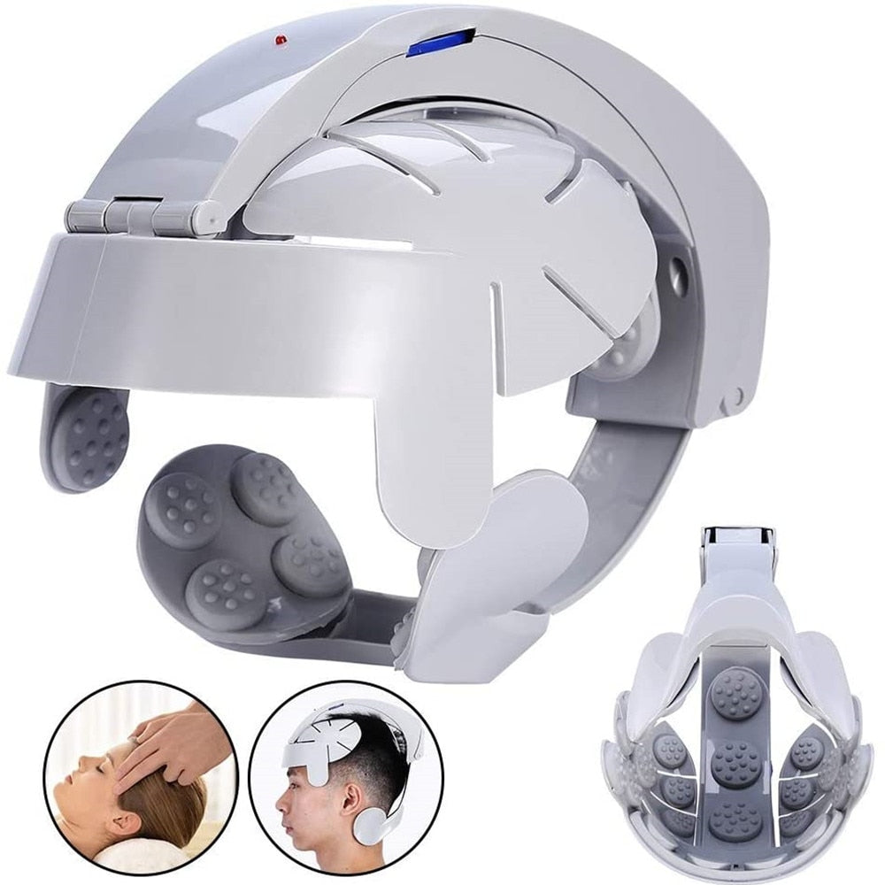 Electric Head Massage Device Multifunctional Vibration Scalp Massager Acupuncture Points Kneading Wearable Helmet Massager 電動多功能頭部穴位揉捏振動按摩器