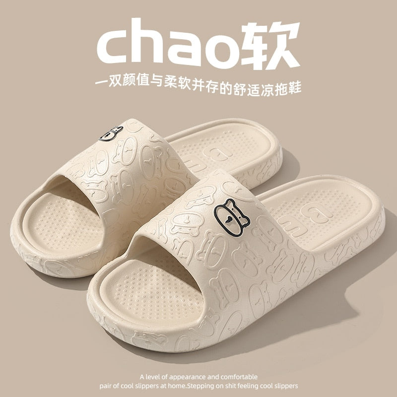 Graffiti Women Slippers Summer Slide Cartoon Shoes EVA Outdoor Women Slides Soft Thick Soled Non-slip Pool Indoor Home Slippers 塗鴉夏季女裝軟厚底防滑拖鞋