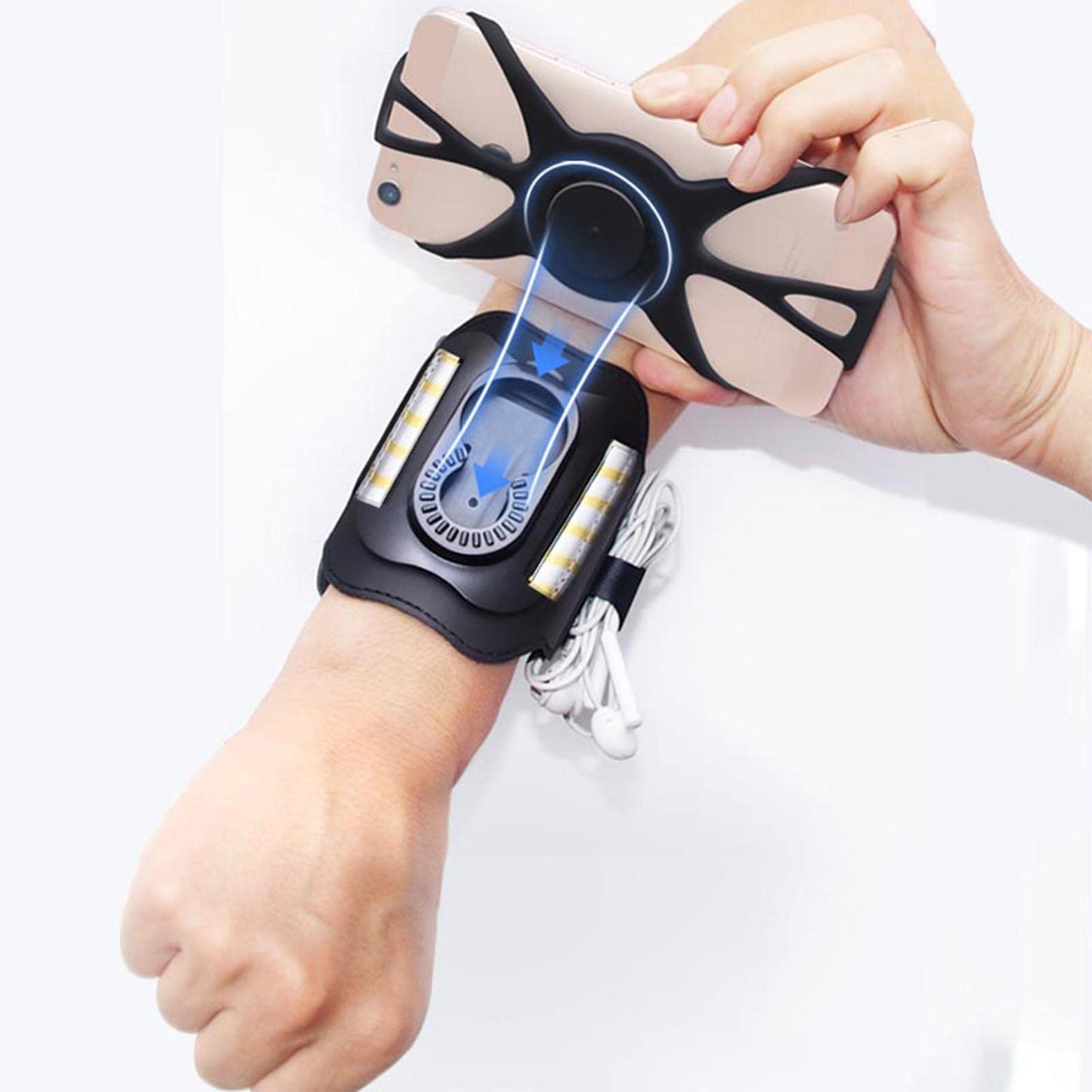 Running Armband Wristband 360°Rotatable Phone Holder Fit 4.5-7’ For Android IOS Samsung With Card Pockets for Running Cycling 360° 可旋轉手機臂帶腕帶支架 (適用於跑步及踏單車)