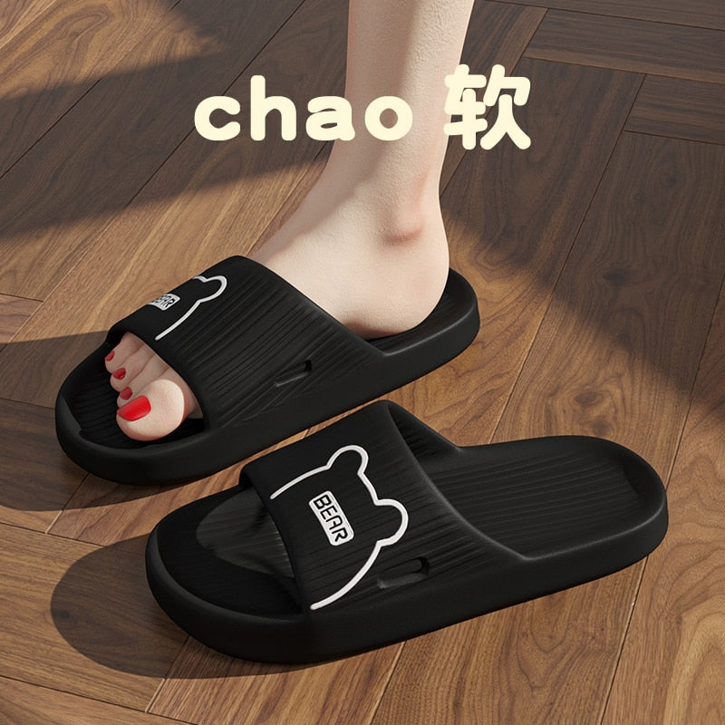 Graffiti Women Slippers Summer Slide Cartoon Shoes EVA Outdoor Women Slides Soft Thick Soled Non-slip Pool Indoor Home Slippers 塗鴉夏季女裝軟厚底防滑拖鞋