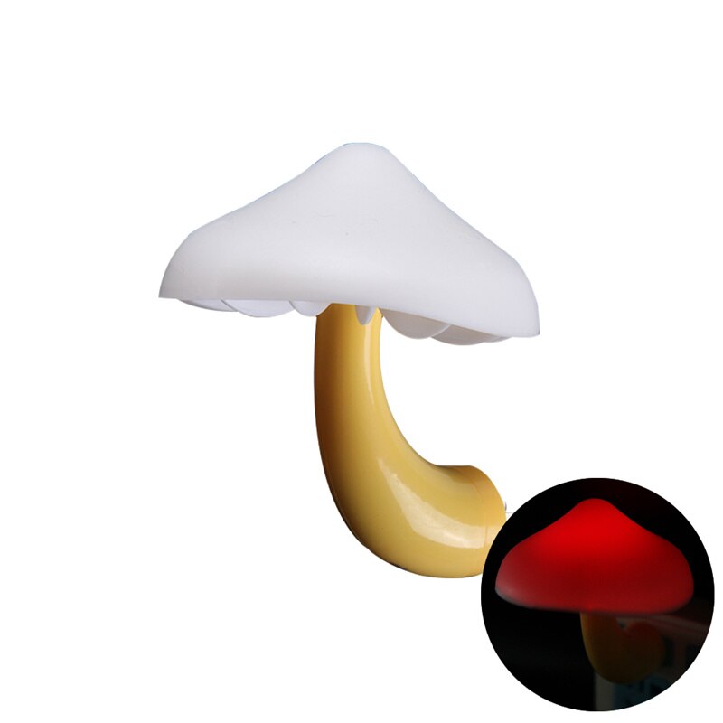 LED Night Lights Mushroom Shape Wall Lamps Automatic Sensor Socket Lamp Light-control Sensor Bedroom Decor Lighting EU US Plug LED蘑菇形自動感應小夜燈
