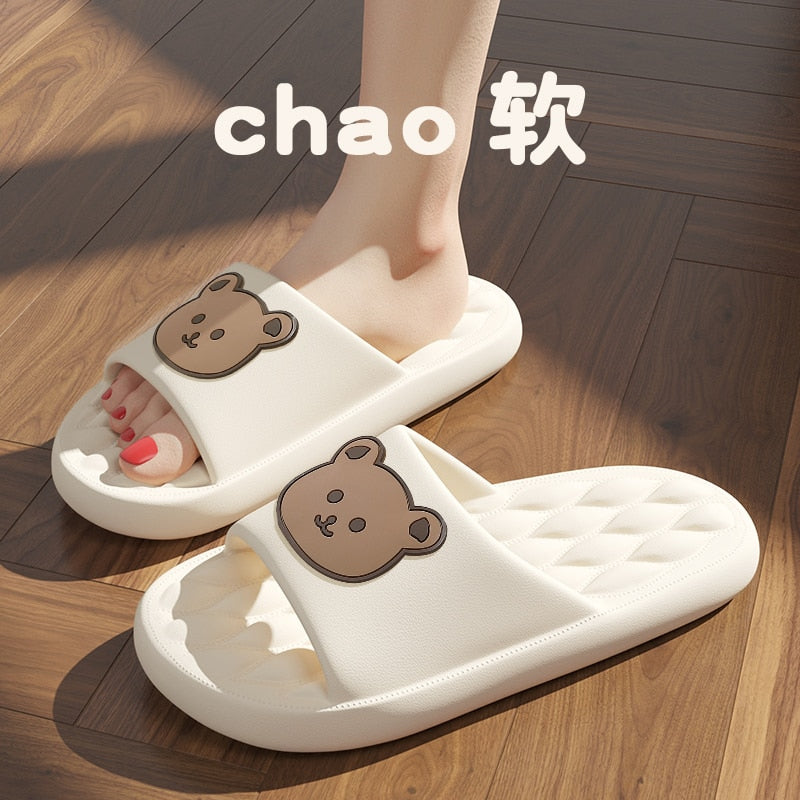 Graffiti Women Slippers Summer Slide Cartoon Shoes EVA Outdoor Women Slides Soft Thick Soled Non-slip Pool Indoor Home Slippers 塗鴉夏季女裝軟厚底防滑拖鞋