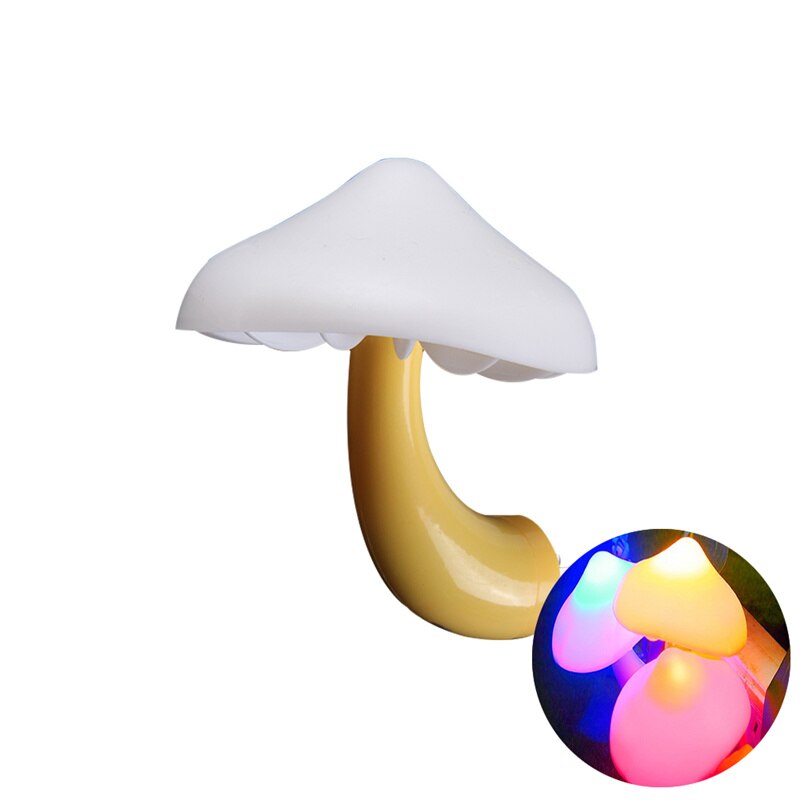 LED Night Lights Mushroom Shape Wall Lamps Automatic Sensor Socket Lamp Light-control Sensor Bedroom Decor Lighting EU US Plug LED蘑菇形自動感應小夜燈