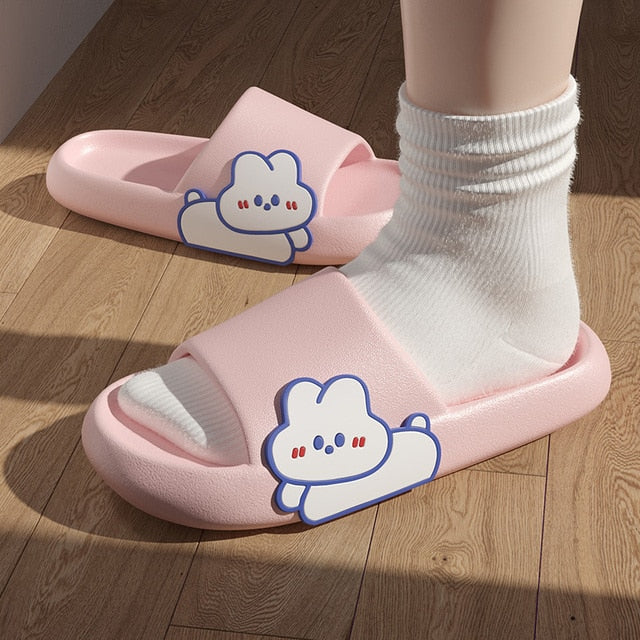 Graffiti Women Slippers Summer Slide Cartoon Shoes EVA Outdoor Women Slides Soft Thick Soled Non-slip Pool Indoor Home Slippers 塗鴉夏季女裝軟厚底防滑拖鞋