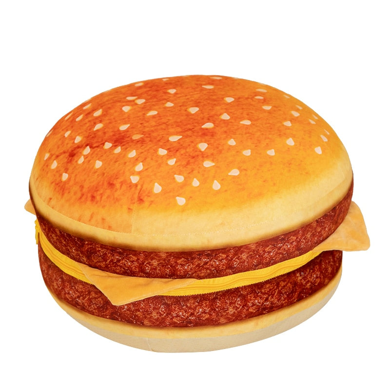 Funny 1pc 40cm Nice Simualtion Plush Food Bread Toast Hamburger Pillow Stuffed Food Toys Home Sofa Floor Cushion 精美仿真毛絨 40 厘米漢堡包枕頭及沙發座墊