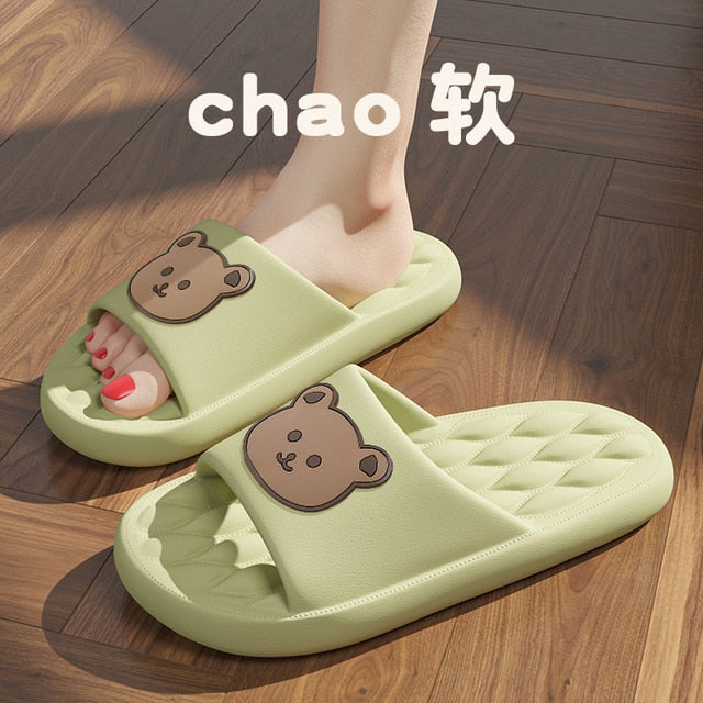 Graffiti Women Slippers Summer Slide Cartoon Shoes EVA Outdoor Women Slides Soft Thick Soled Non-slip Pool Indoor Home Slippers 塗鴉夏季女裝軟厚底防滑拖鞋