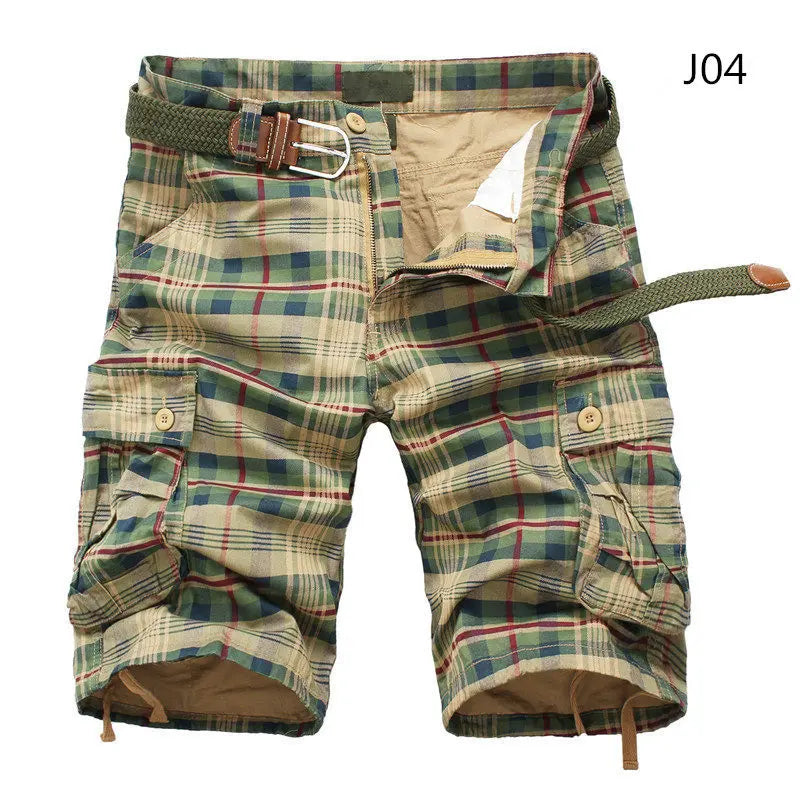 2025 Summer Men Fashion Casual Shorts (No belt) 2025夏季男士時尚格紋休閒短褲無腰帶