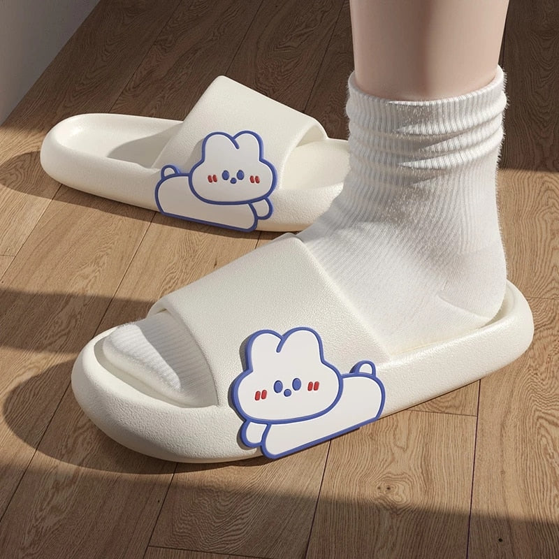 Graffiti Women Slippers Summer Slide Cartoon Shoes EVA Outdoor Women Slides Soft Thick Soled Non-slip Pool Indoor Home Slippers 塗鴉夏季女裝軟厚底防滑拖鞋