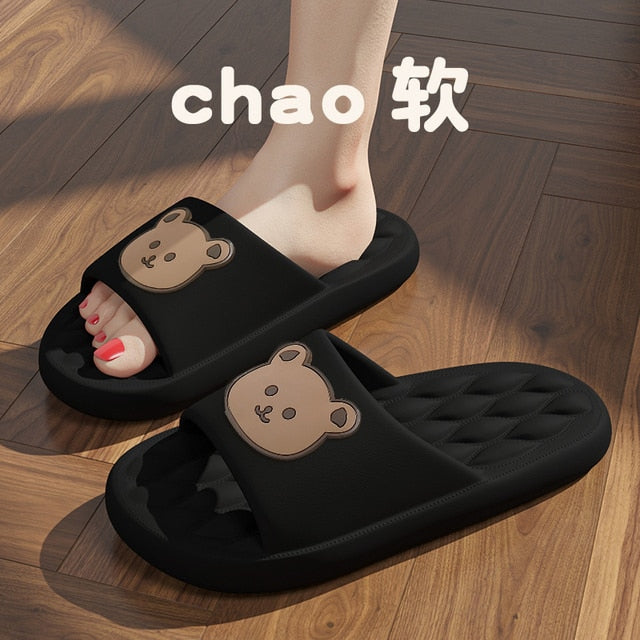 Graffiti Women Slippers Summer Slide Cartoon Shoes EVA Outdoor Women Slides Soft Thick Soled Non-slip Pool Indoor Home Slippers 塗鴉夏季女裝軟厚底防滑拖鞋