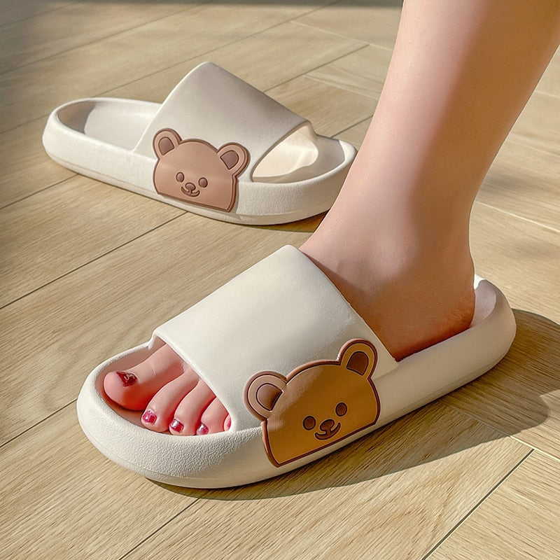 Graffiti Women Slippers Summer Slide Cartoon Shoes EVA Outdoor Women Slides Soft Thick Soled Non-slip Pool Indoor Home Slippers 塗鴉夏季女裝軟厚底防滑拖鞋