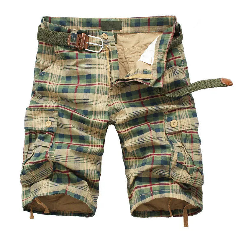 2025 Summer Men Fashion Casual Shorts (No belt) 2025夏季男士時尚格紋休閒短褲無腰帶
