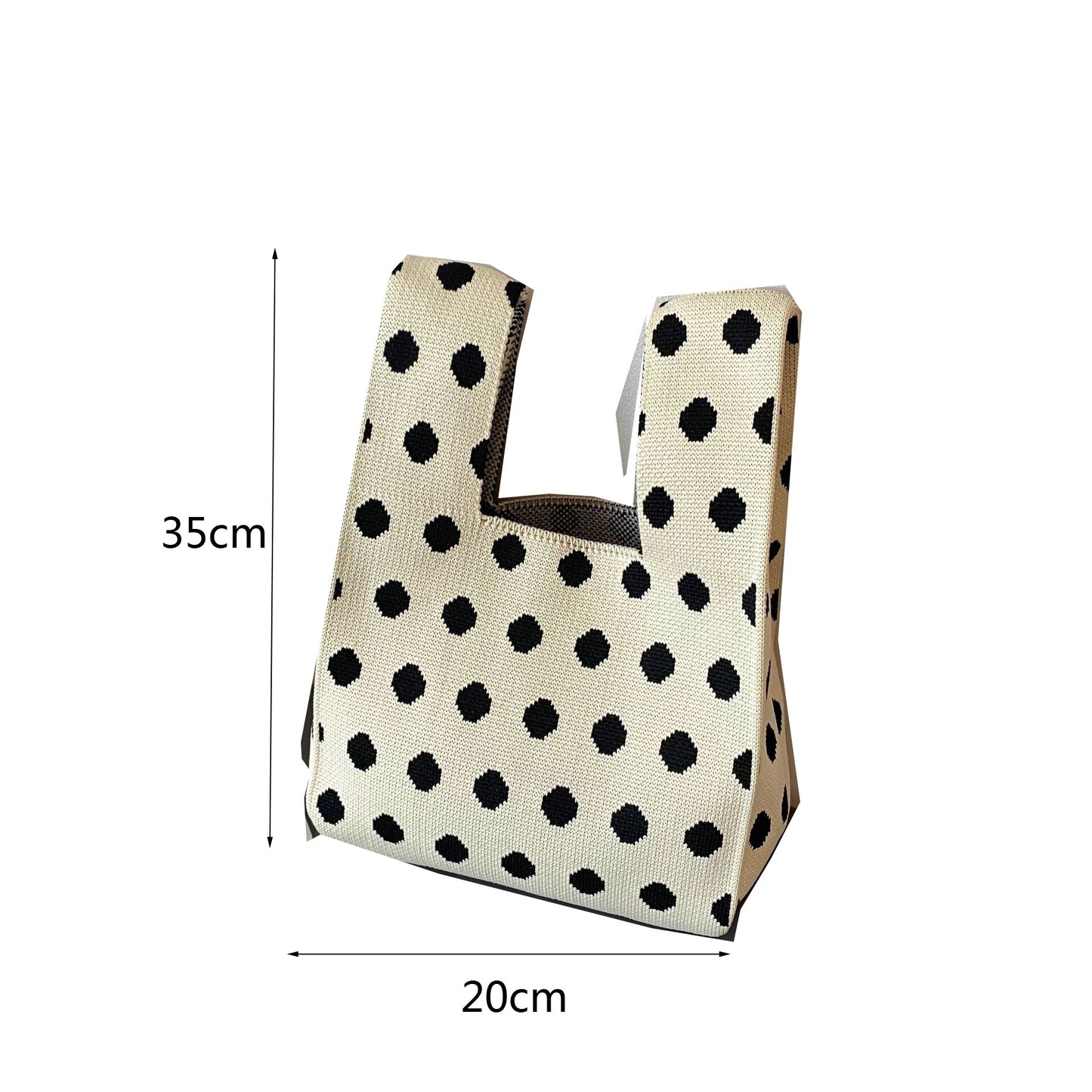 Korean Style Trendy Polka Dot And Stripe Knitted Handbag One Shoulder Bag 韓版潮流波點條紋針織單肩手提包