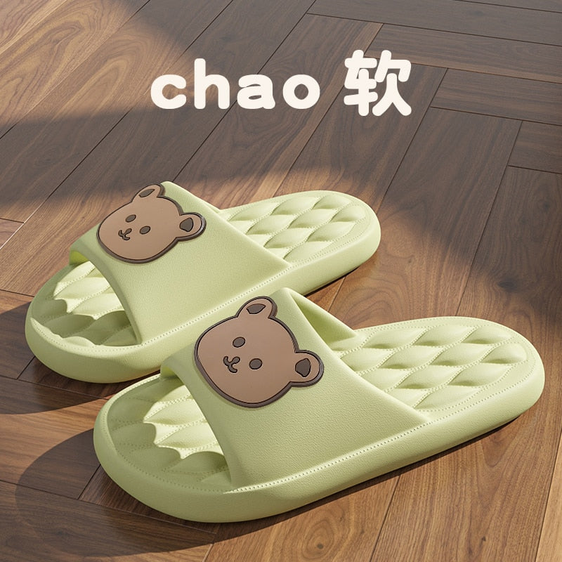 Graffiti Women Slippers Summer Slide Cartoon Shoes EVA Outdoor Women Slides Soft Thick Soled Non-slip Pool Indoor Home Slippers 塗鴉夏季女裝軟厚底防滑拖鞋