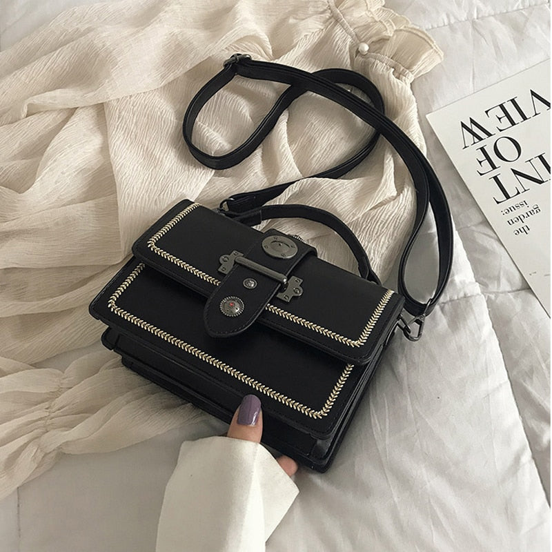Elegant Female Casual Tote Bag 2023 Fashion New High Quality Pu Leather Women's Designer Handbag Rivet Shoulder Messenger Bags 優雅女性皮革休閒手提包