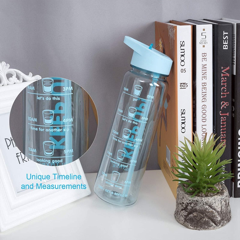 Bpa Free 750ml 100%Tritan Sports Outdoor Straw Water Bottle With Flamingos Printing My Drink Juice Handle The Unicorn Kettle