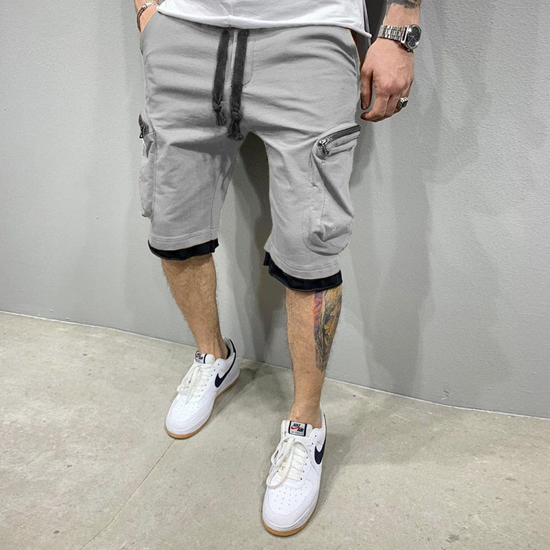 Summer Gym Quick-drying Shorts Casual Fitness Streetwear Men's Jogging Short Pants Men Multi-pocket Sport Casual Hip Cargo Short