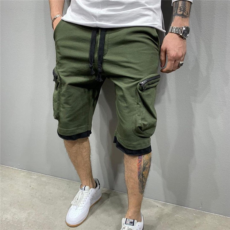 Summer Gym Quick-drying Shorts Casual Fitness Streetwear Men's Jogging Short Pants Men Multi-pocket Sport Casual Hip Cargo Short