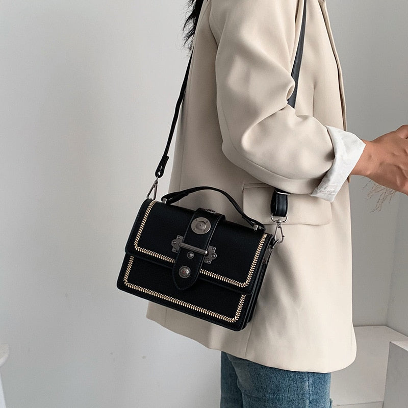 Elegant Female Casual Tote Bag 2023 Fashion New High Quality Pu Leather Women's Designer Handbag Rivet Shoulder Messenger Bags 優雅女性皮革休閒手提包