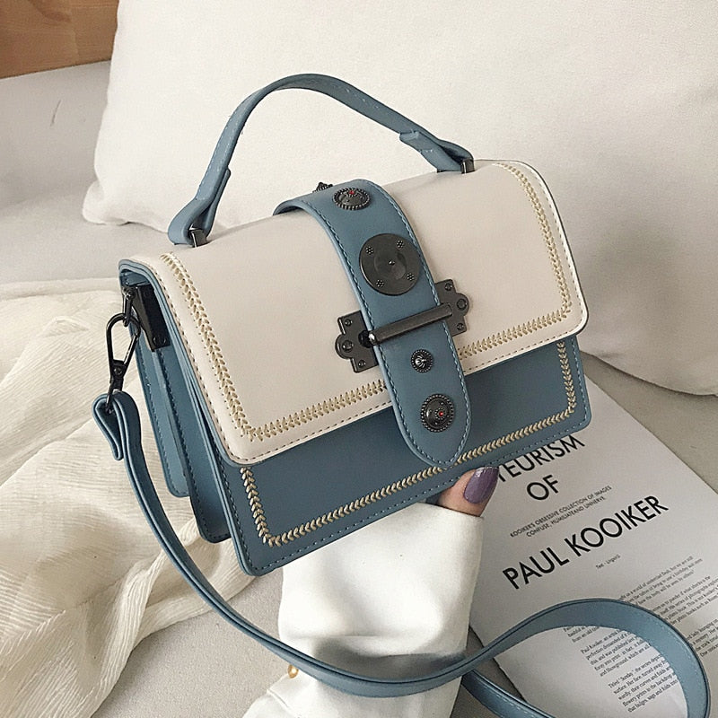 Elegant Female Casual Tote Bag 2023 Fashion New High Quality Pu Leather Women's Designer Handbag Rivet Shoulder Messenger Bags 優雅女性皮革休閒手提包