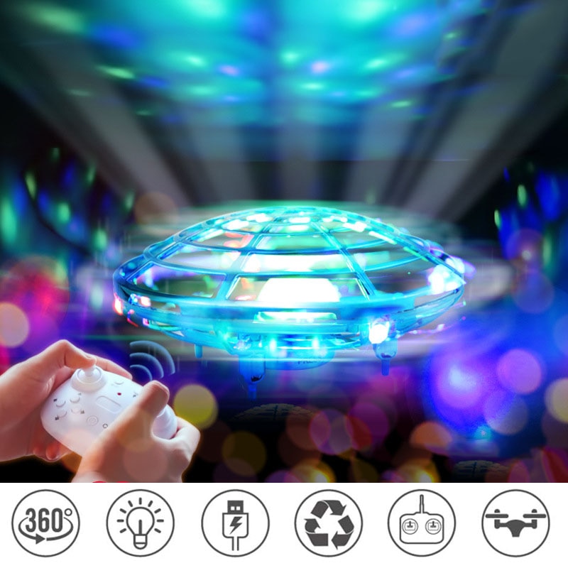 Mini RC UFO Drone With LED Light Gesture Sensing Quadcopter Anti-collision Induction Flying Ball Dron Toys for children 迷你遙控 LED 燈防撞感應四軸飛行器