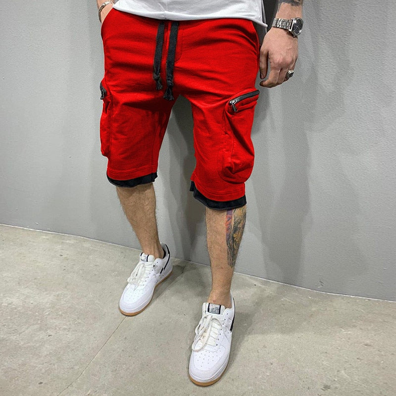 Summer Gym Quick-drying Shorts Casual Fitness Streetwear Men's Jogging Short Pants Men Multi-pocket Sport Casual Hip Cargo Short