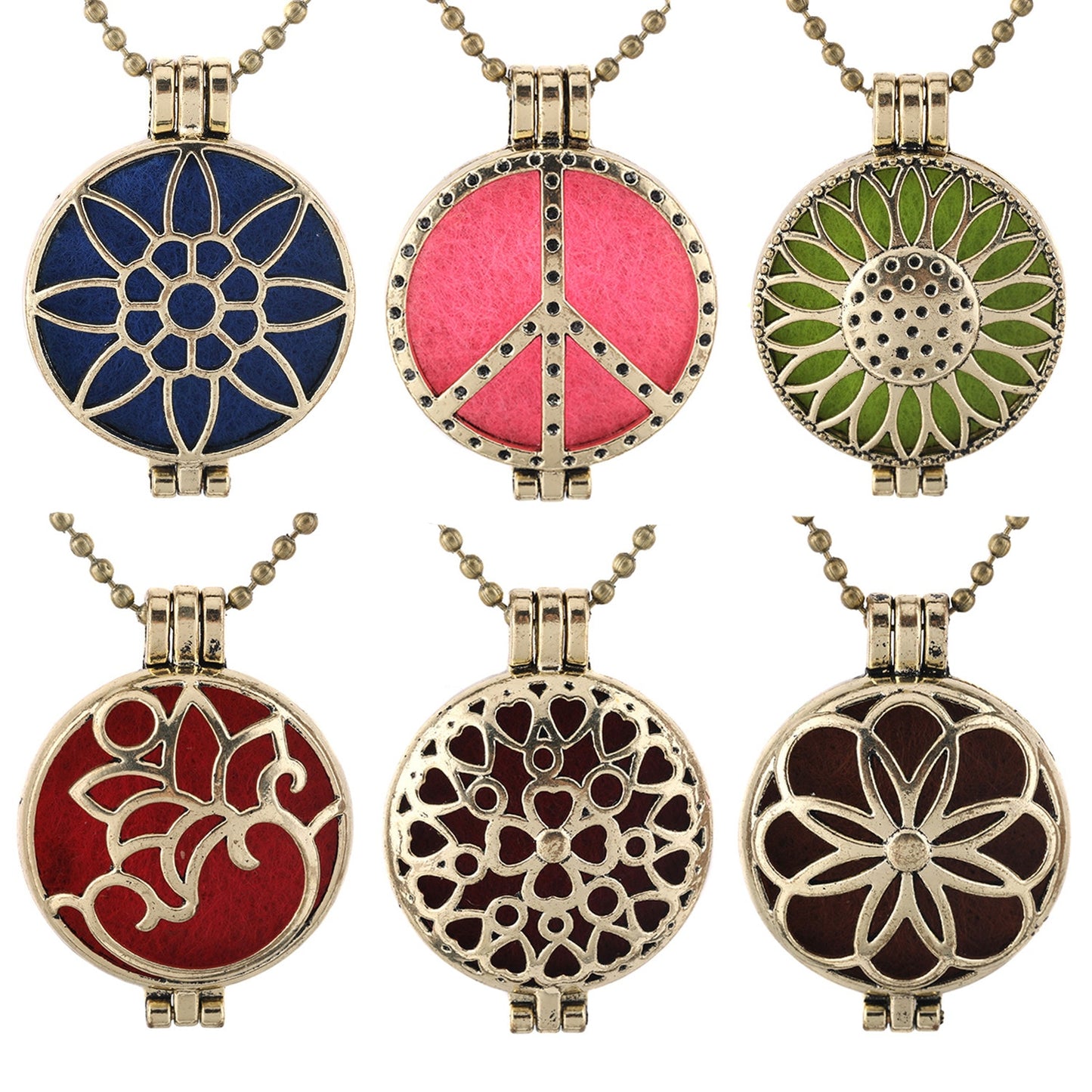 New Creative Style Aroma Flowers Necklace Retro Open Hollow Pendant Perfume Oil Diffuser Exquisite Locket Exquisite Gift Jewelry 精美復古香薰空心吊墜