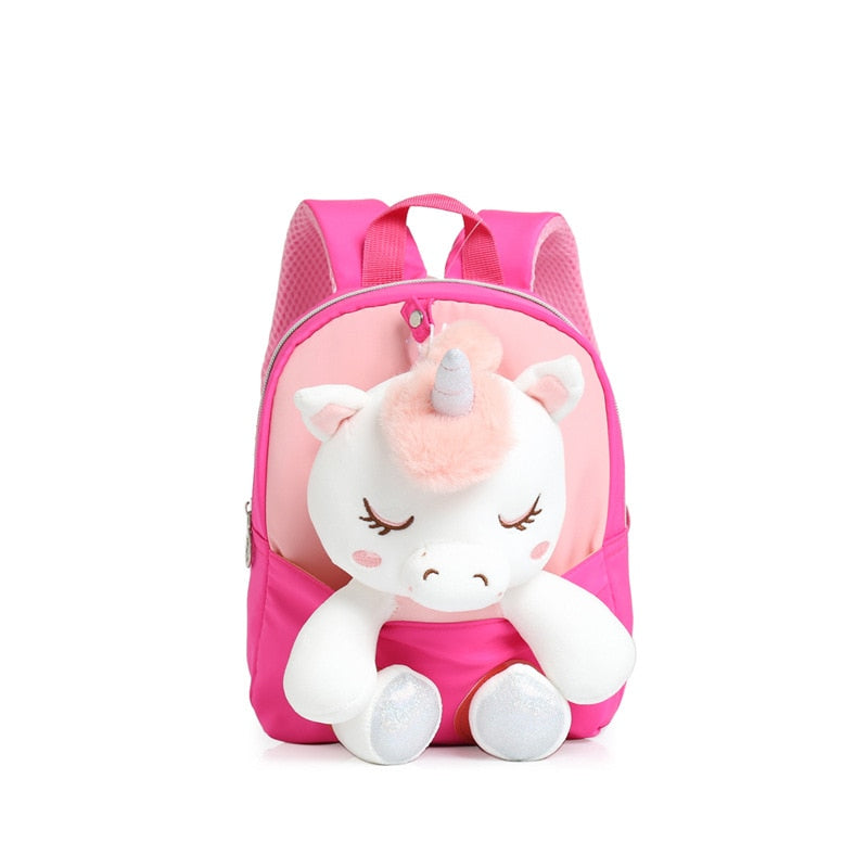 Plush School Bags for Girls Plush Animals Backpacks Kids Stuff Backpack Kindergarten Toddler Backpacks 可愛毛絨動物兒童背包