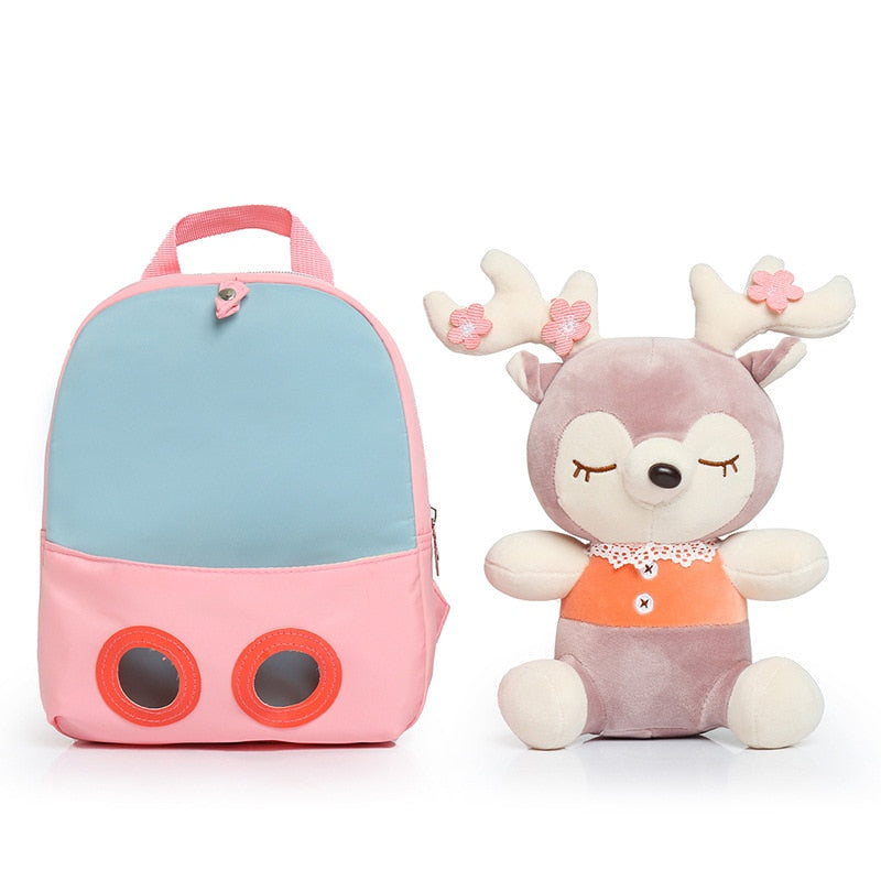 Plush School Bags for Girls Plush Animals Backpacks Kids Stuff Backpack Kindergarten Toddler Backpacks 可愛毛絨動物兒童背包