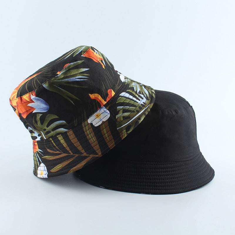 2022 New Panama Hat Men Women Print Bucket Hat Reversible Fisherman Hats Summer Casual Hip Hop Bob Chapeau Visor Bucket Cap