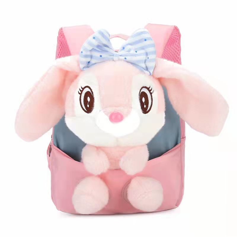 Plush School Bags for Girls Plush Animals Backpacks Kids Stuff Backpack Kindergarten Toddler Backpacks 可愛毛絨動物兒童背包