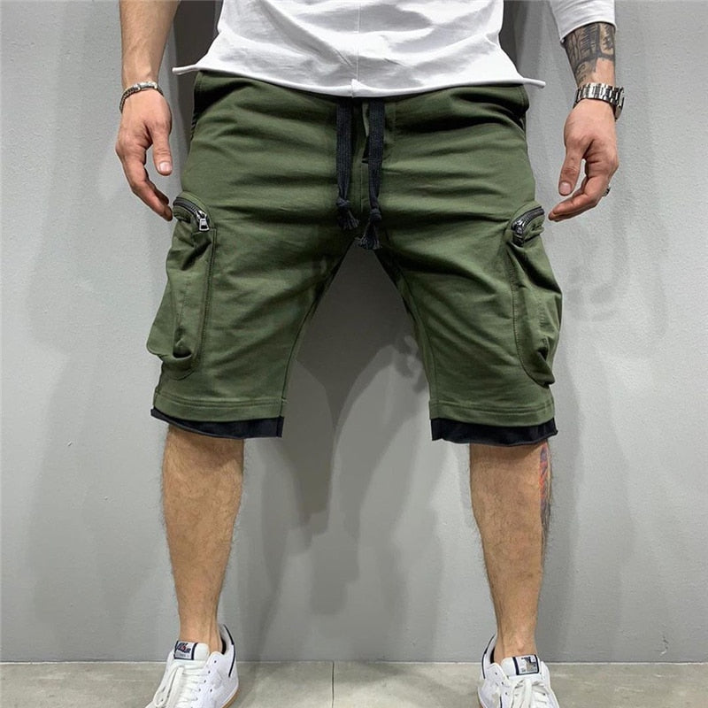 Summer Gym Quick-drying Shorts Casual Fitness Streetwear Men's Jogging Short Pants Men Multi-pocket Sport Casual Hip Cargo Short