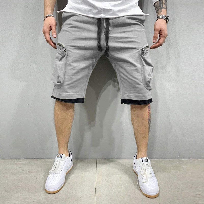 Summer Gym Quick-drying Shorts Casual Fitness Streetwear Men's Jogging Short Pants Men Multi-pocket Sport Casual Hip Cargo Short