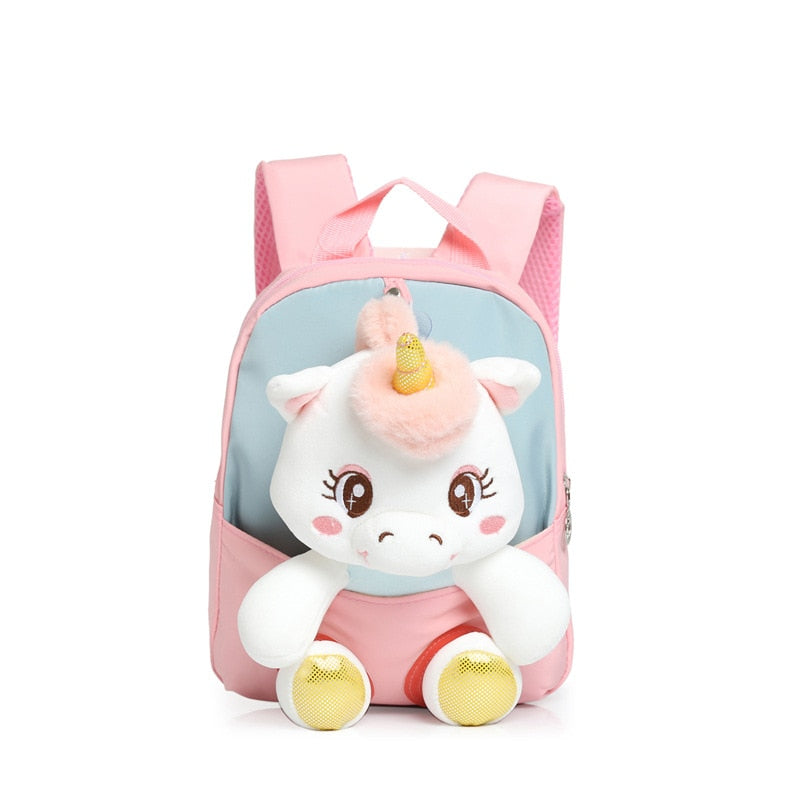 Plush School Bags for Girls Plush Animals Backpacks Kids Stuff Backpack Kindergarten Toddler Backpacks 可愛毛絨動物兒童背包