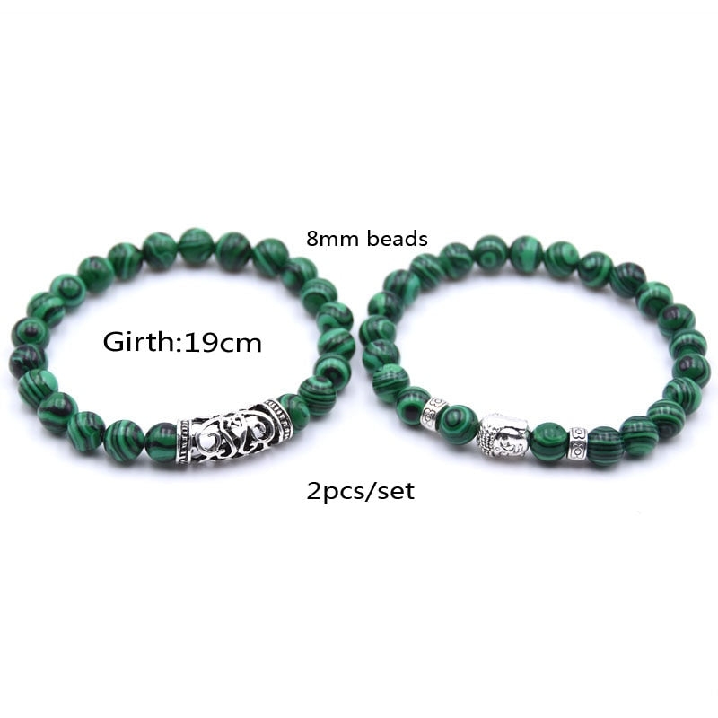 Men Women Beads Bracelet Beaded Black Lava Stone Prayer Beads Buddha Bracelet sets for Women and Mens Pulseras