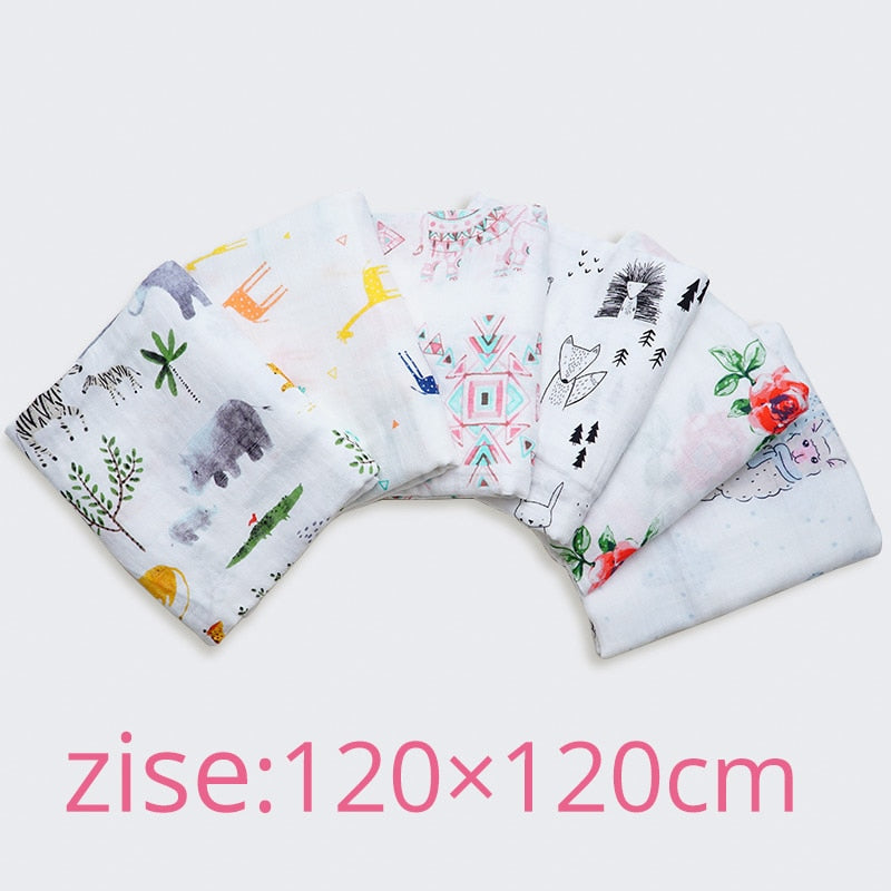 Cotton Bamboo Baby Receiving Blanket Soft Newborn Baby Blanket Bath Towel Infant Muslin Swaddle Wrap Baby Accessories
